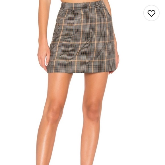 Lovers + Friends Brown Plaid Mini Skirt Size Small - Picture 1 of 11